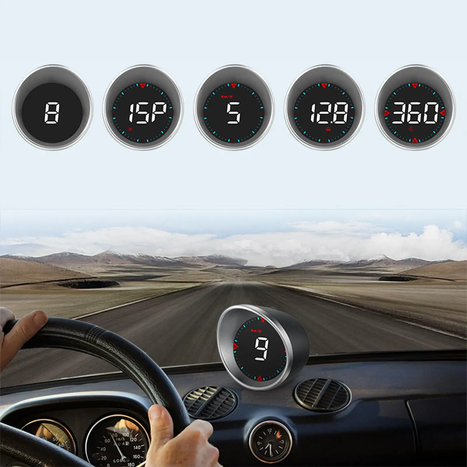 G5 HUD  Display Mileage Measurement 1.8`` LED Screen Digital USB GPS Speedometers   and Trucks Compass Angle