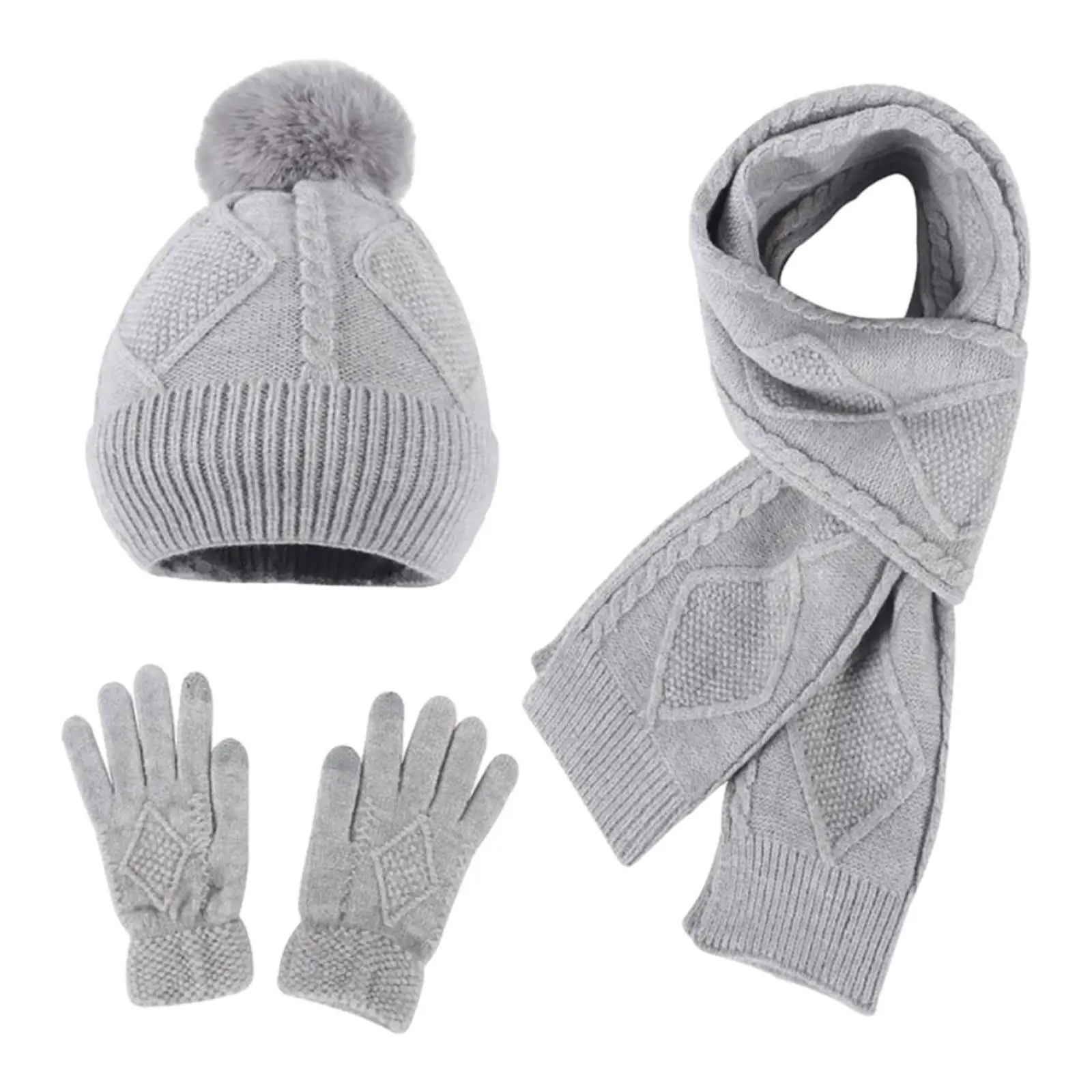 Winter Hat Scarf Gloves Set Warm Hat Men Women for Cold Weather Gifts Long Scarf for Running Party Skiing Skating Outdoor Sports