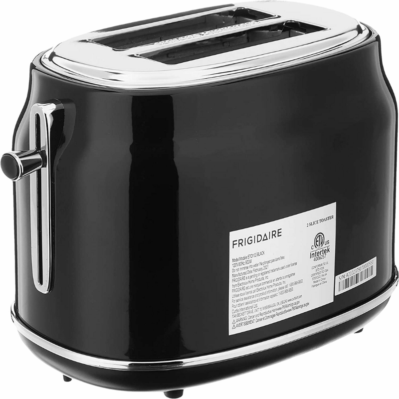 Title 3, 900W 2-Slice Retro Stainless Steel Toaster, Black