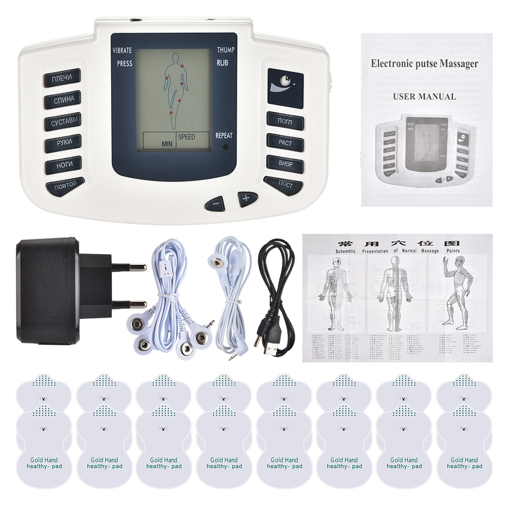 Best of EMS Tens Massage With 16 Pads Russian Electrical Pulse Acupuncture Full Body Relax Muscle EU Therapy Massager Stimulator JR309 Reviews & Tips