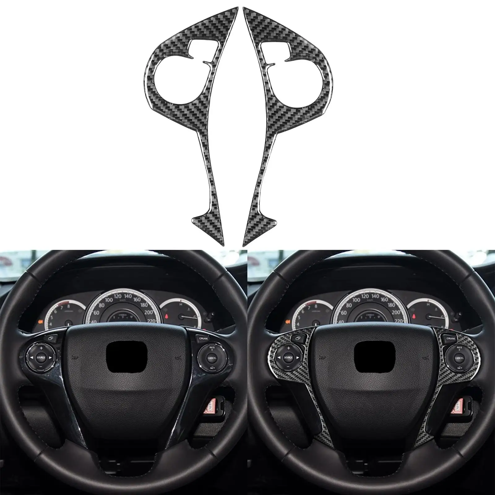 2x Dustproof Steering Wheel Button Stickers for 2013-2017