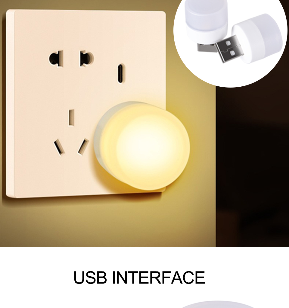 10 pcs RGB USB LED Night Light Super Bright Eye Protection LED Plug Lamp Computer Mobile Power Charging USB Small USB Book Light