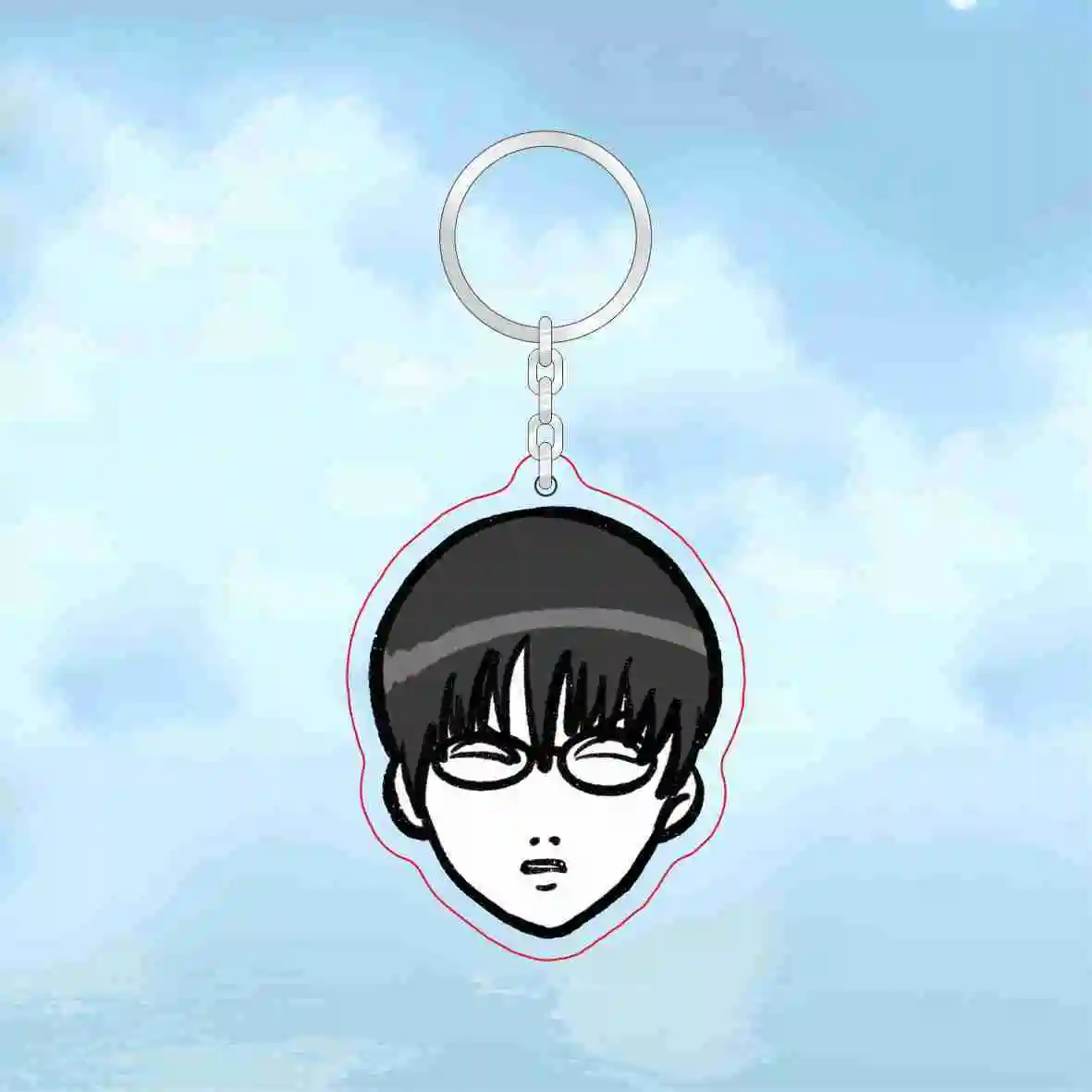 GINTAMA Meme Series Anime Keychain Woman Sakata Gintoki Kagura Acrylic Key Man Chain Bag Pendant Bag Ornament Kawaii Accesorios