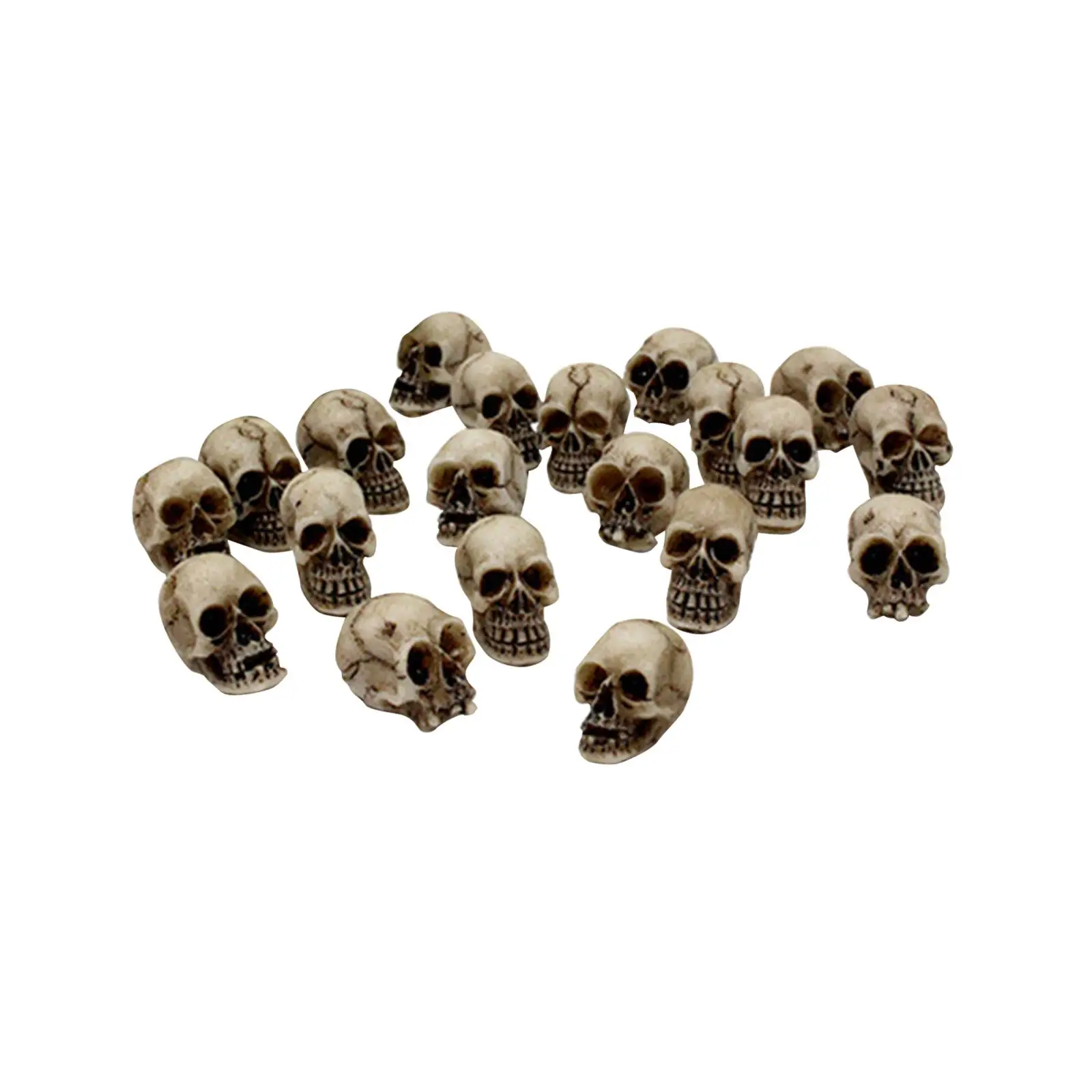 20Pcs Mini Skull Figurine Modern Collectible Skeleton Ornament Skull Sculpture Skeleton Head for Halloween Party Desk Home Decor