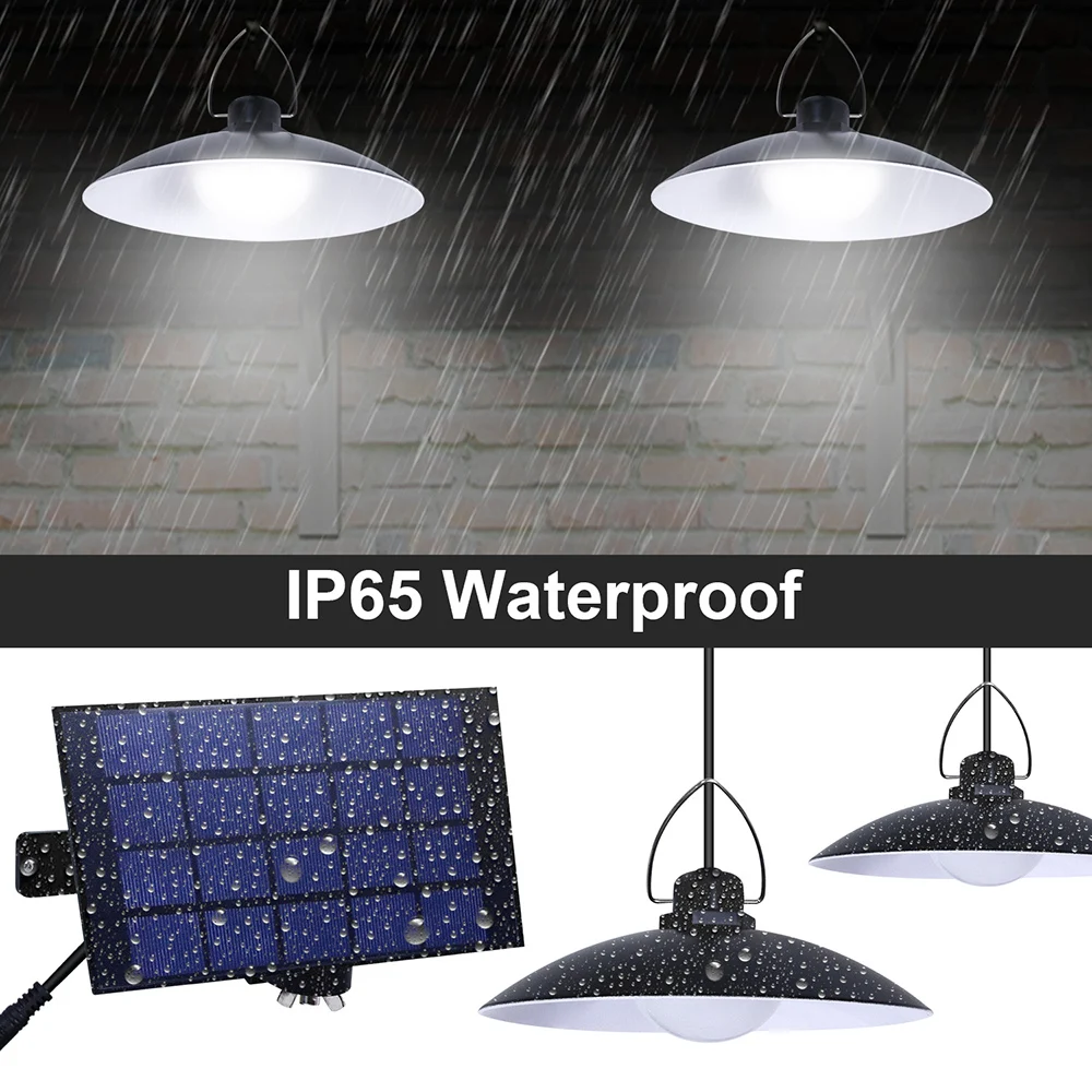 50w led light Solar Chandelier Outdoor Waterproof Home Lighting Balcony Double Led Three-color Sky Dark Automatic Bright Garden Chandelier security flood lights
