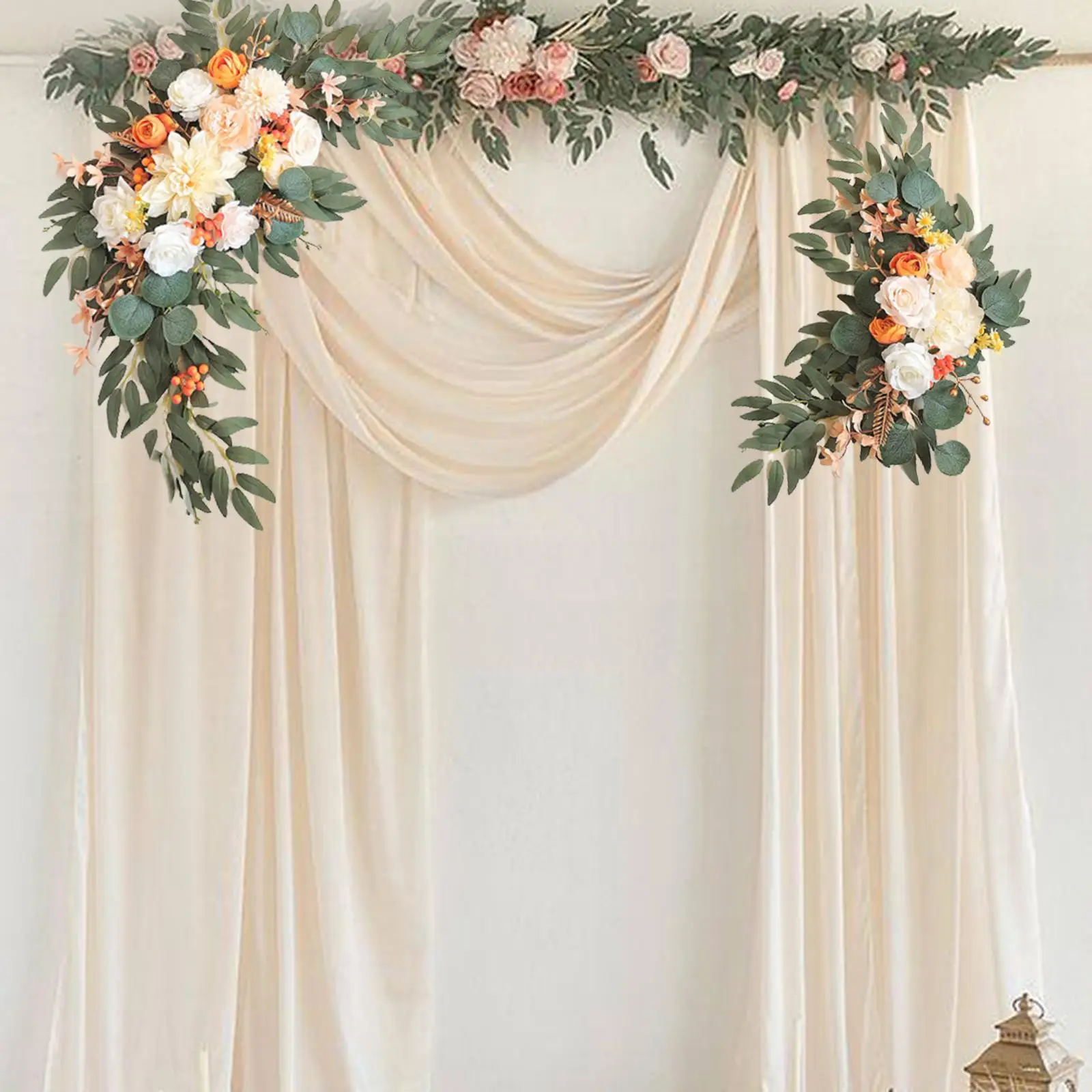 Artificial Wedding Arch Flowers Rose Flower Swag Handcrafted for Ceremony and Reception Backdrop Decoration Elegant Welcome Sign