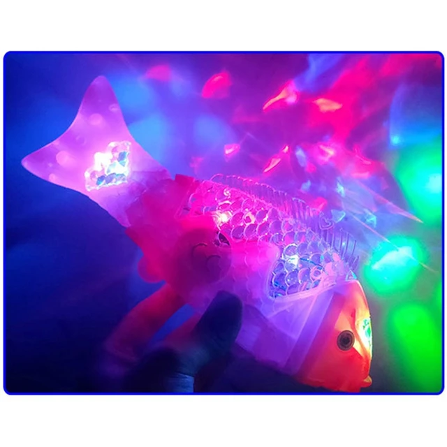LED Fish Electronic Projection Fish for Toddlers 3 4 5 Party Holiday  Atmosphere Props Kids Summer Gift Toy Night Toys for Kids Outdoor Night  Toys for