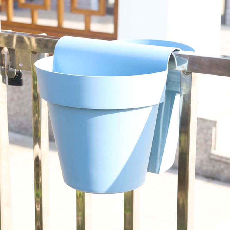 Jardinière De Balcon Pour Garde-Corps - Avec Soucoupe - Résine Gris Foncé - 43x17 Cm - Drainage Intégré