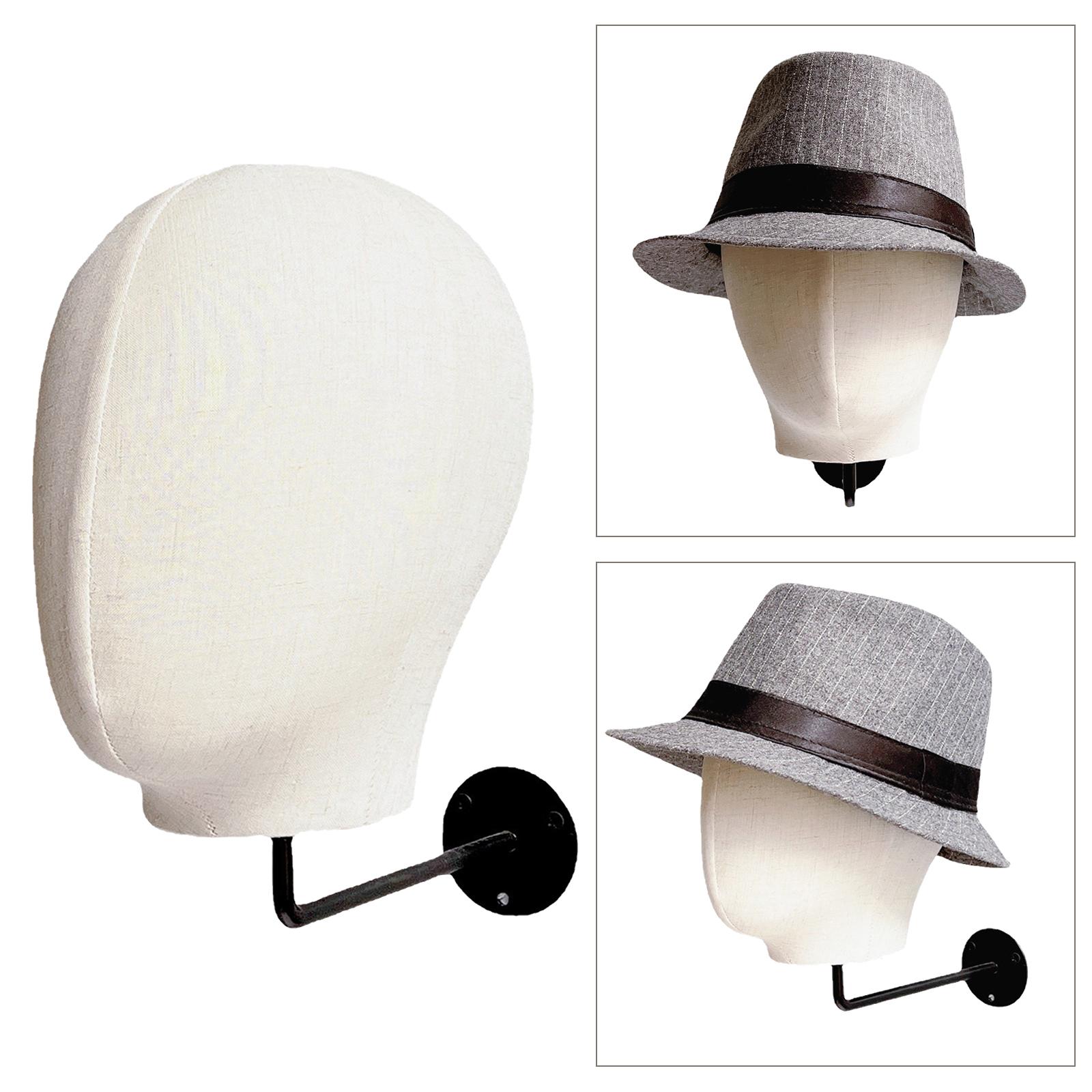 Wall Mounted Manikin head Detachable W/ Support Rack Hat Cap Hanger Display Rack