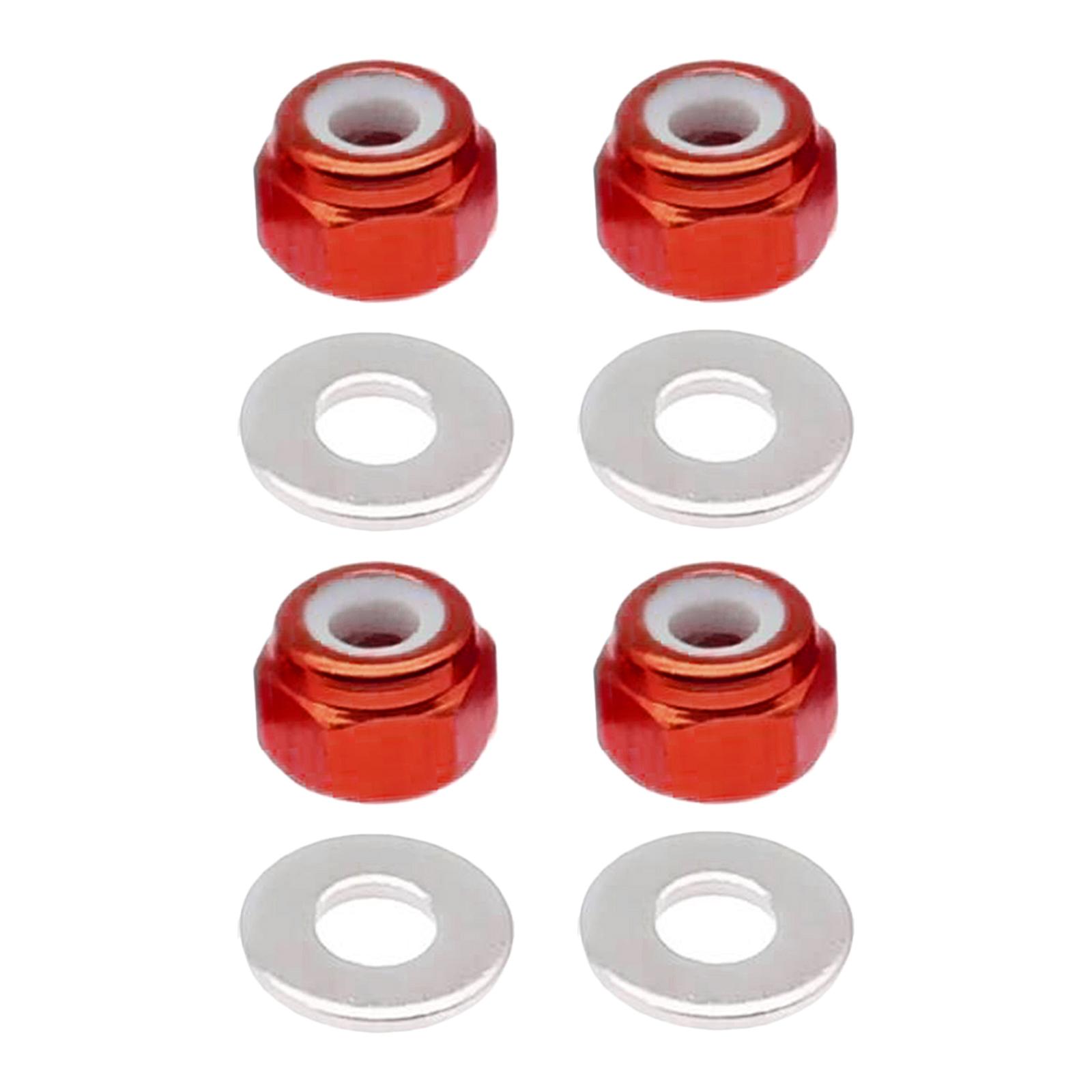 8 Pieces M3 Wheel Lock Nuts with Gasket Metal Wheel Hardware for Wltoys 144001 1:14 RC Off-Road Car Parts Replacement