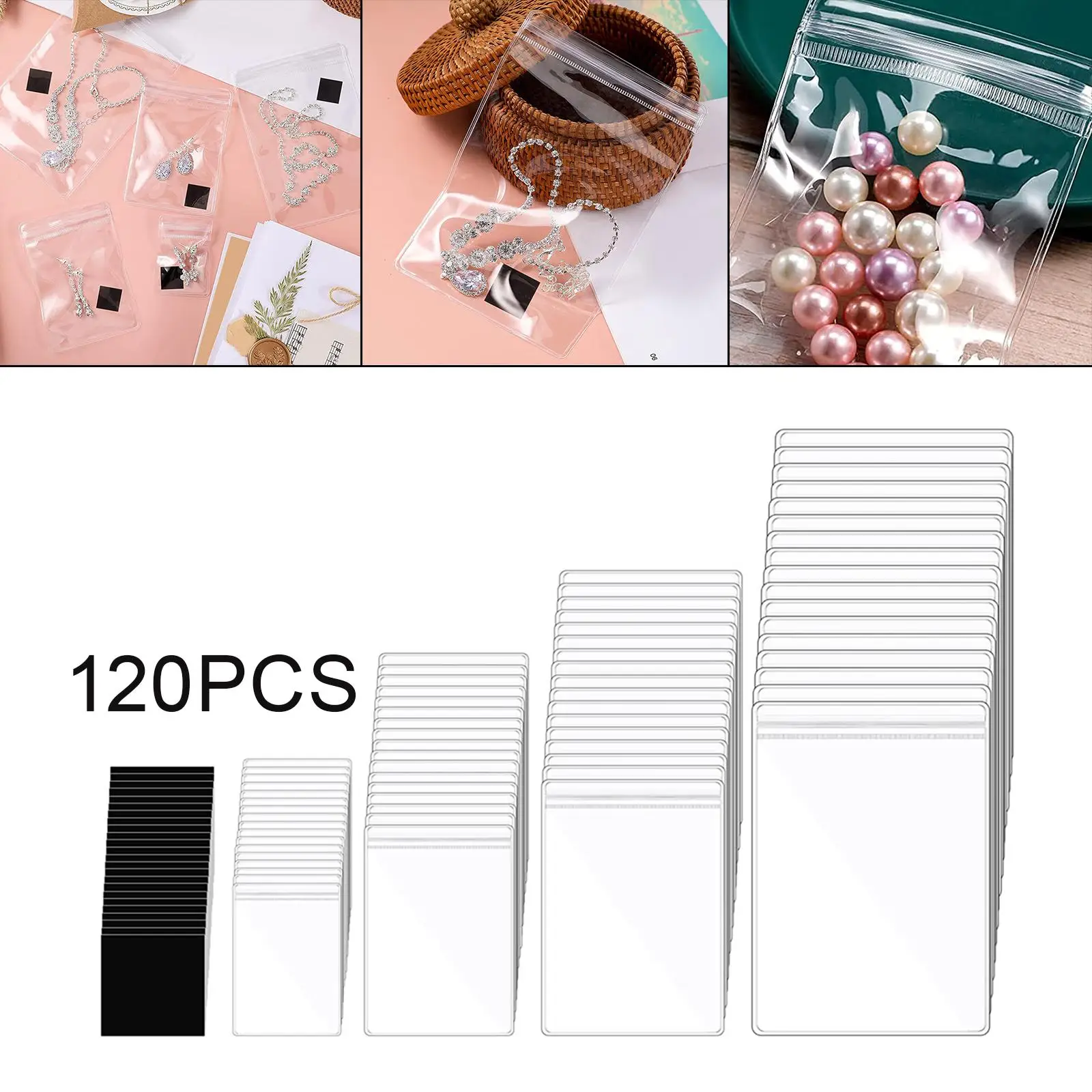 Storage Seal Bags with Antioxidation Sheets Clear Resealable PVC for Jewelry