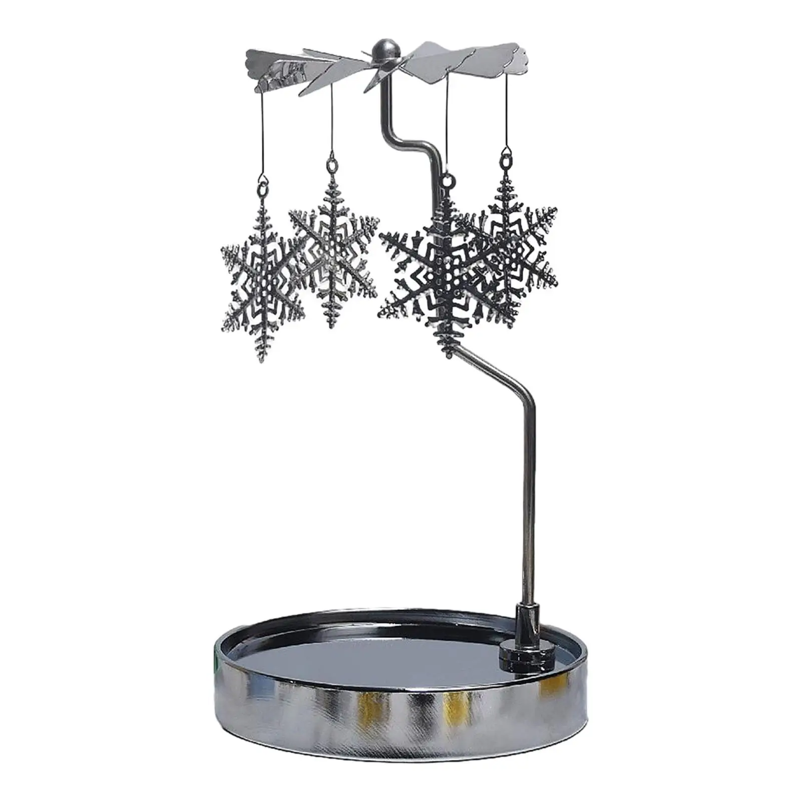 Rotating Candle Holder with Tray Romantic Rotating Candlestick Holder for Festivals Dining Room Dinner Table Living Room