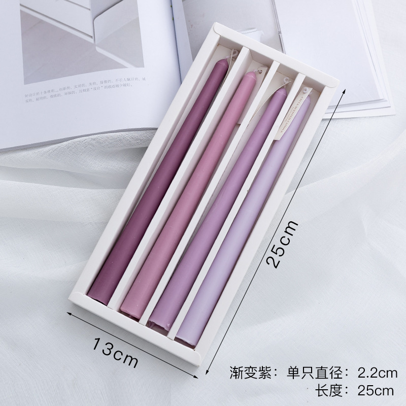 Nordic Morandi Gradient Candles Long Pole Aromatherapy Candles Wedding Banquet Candlelight Dinner Ambiance Candles Home Decor