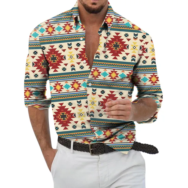 Aztec Geometric Vintage Pattern Native American Hawaiian Shirt, Cool Native  American Indian Shirt - jimishirt in 2023