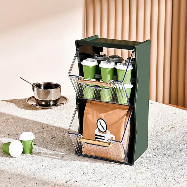 Organizzatore per bustine di tè tipo di cassetto dispensa cucina  organizzatore per Capsule di caffè supporto per pacchetti di zucchero  visibile cassetto portatile per bustine di tè