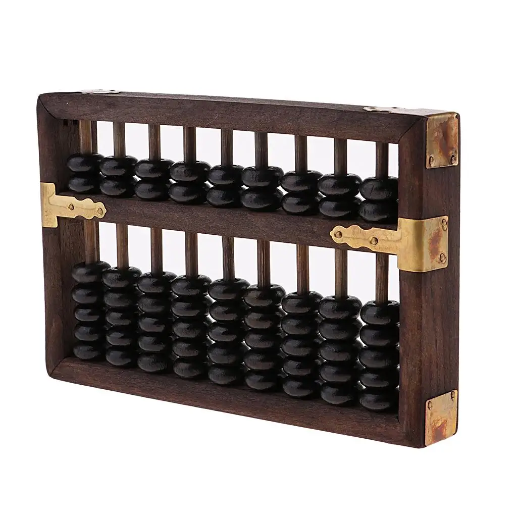 Prettyia     9     Digits     Black     Chinese     Wooden     Abacus    