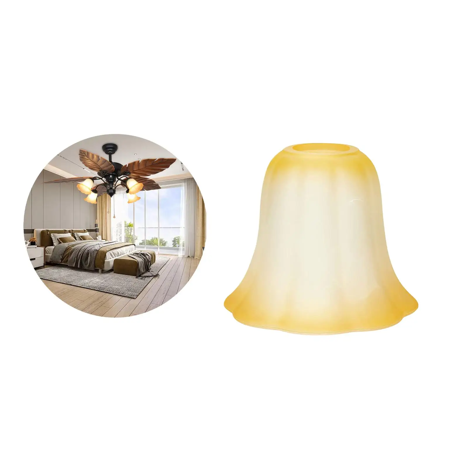 Ceiling Light Fixture Cover Replacement Frosted Glass Lamp Shade for Lantern Table Lamp