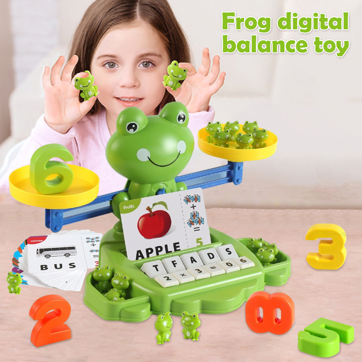 Frog Balance Math Toy Kids Learning Counting Educational Balance Scale Toy Interactive Math Counting Toy For Boys Girls Gift