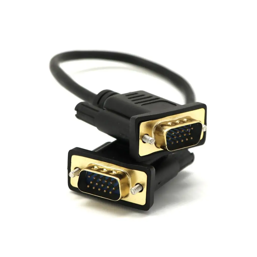 VGA HD15 Male To Male Cable Monitor M/F Extension Adapter Cord 0.3 m High performance VGA Extension Cable Connects