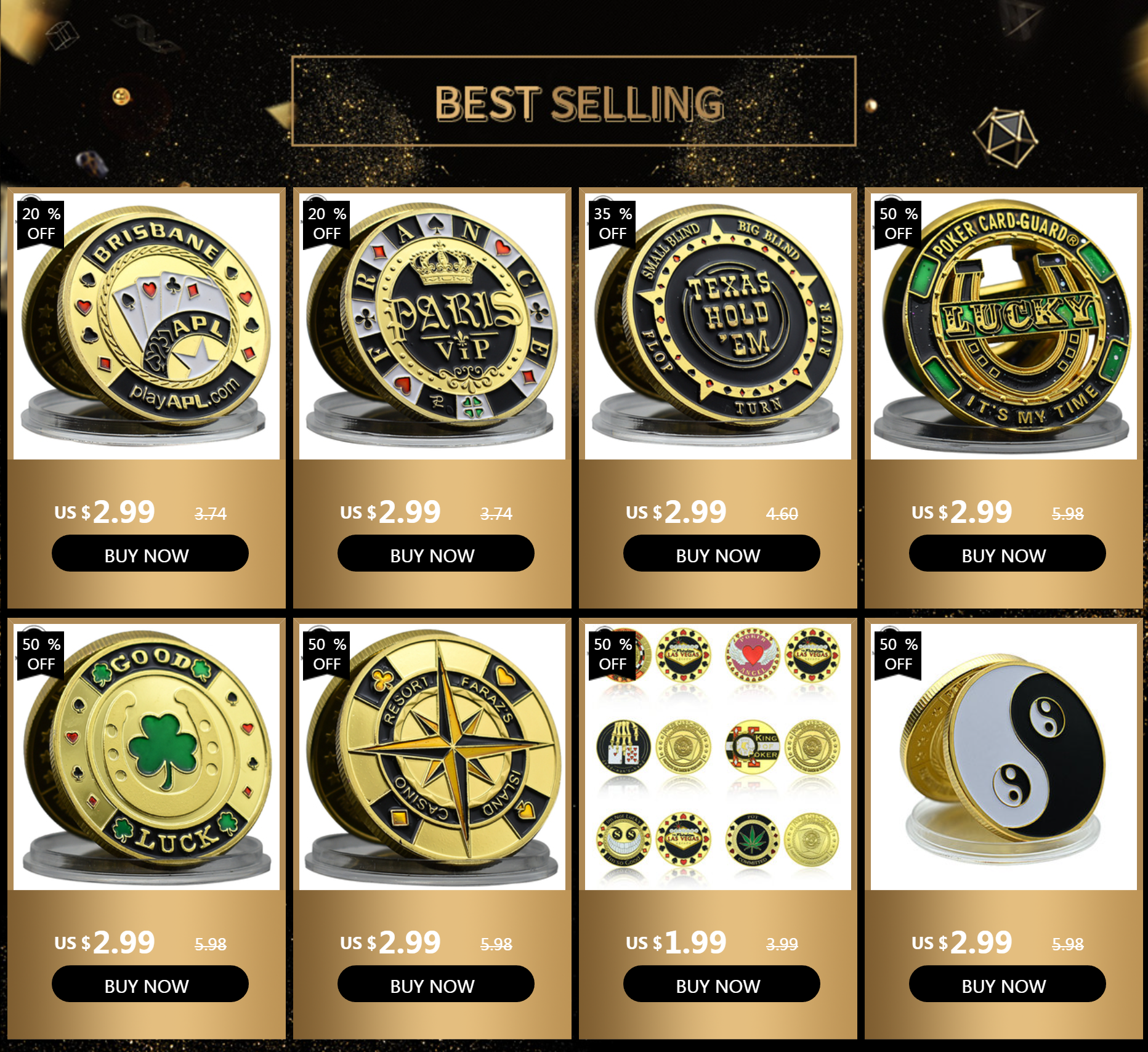 홀덤칩 럭키 골드 코인 포커 카드 가드 ...