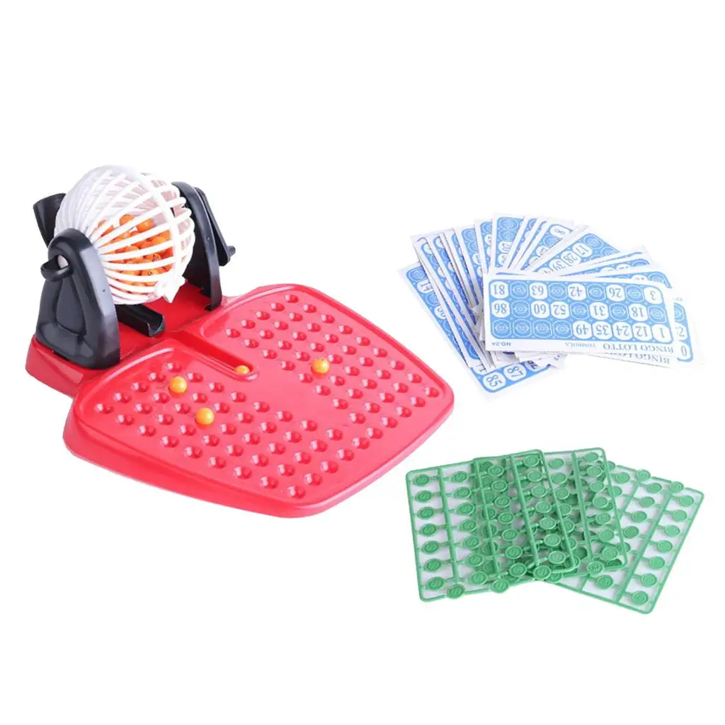 Kids Adults Bingo Game Set Lotto Lottery Cage Family Classic Traditional party