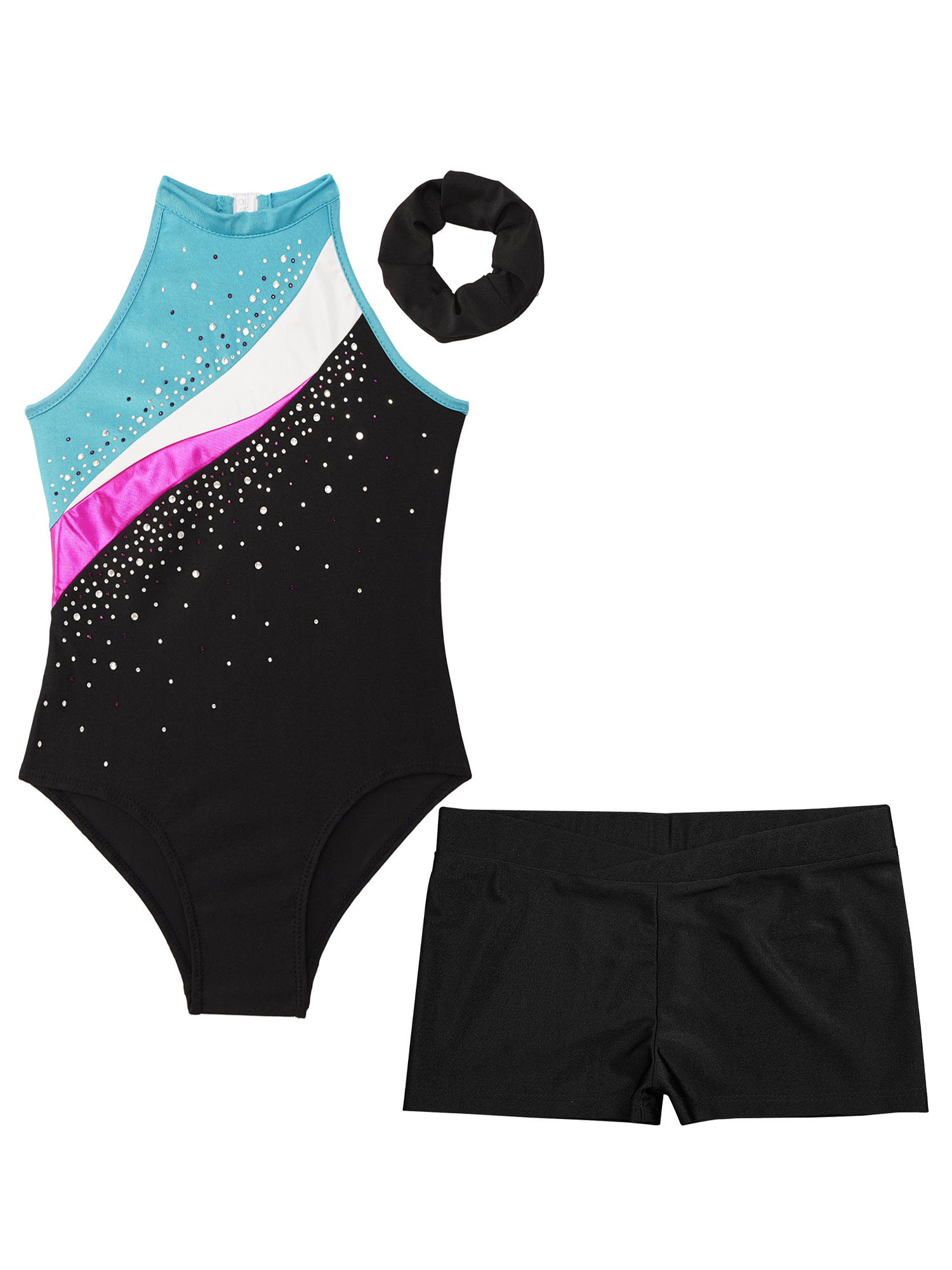 Kinder Mädchen Gymnastik Trikots Ballett Tanz Outfits Strass sportliche Biketard Shorts Set Workout Eiskunstlauf Bodysuit – Detail 39