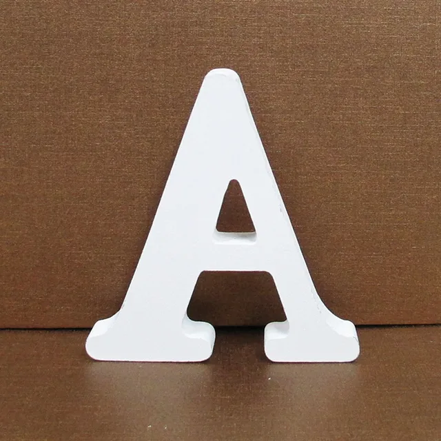 AOCEAN Letras de madera blanca de 4 pulgadas, letras de madera sin terminar  para decoración de pared, letras decorativas de pie en rodajas, decoración