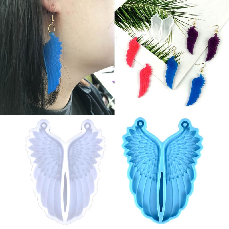 Earrings Mold Dangle Pendant Decorations Angel Wing Mirror Silicone Mold
