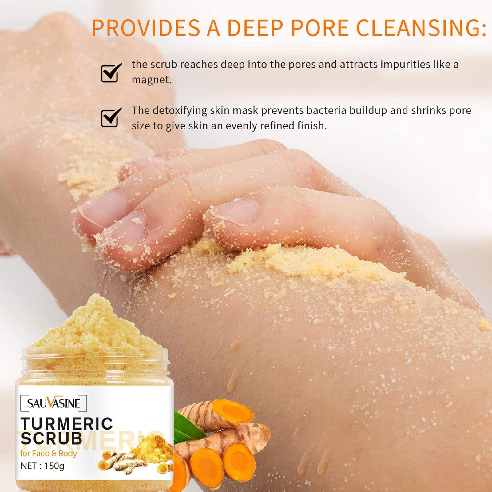 Best of Turmeric Face Body Scrub Soften Cutin Brightening Moisturizing Sugar Exfoliating Skin Salt Anti-Acne Cream Cleaning Pore Sm K4Q8 Reviews & Tips