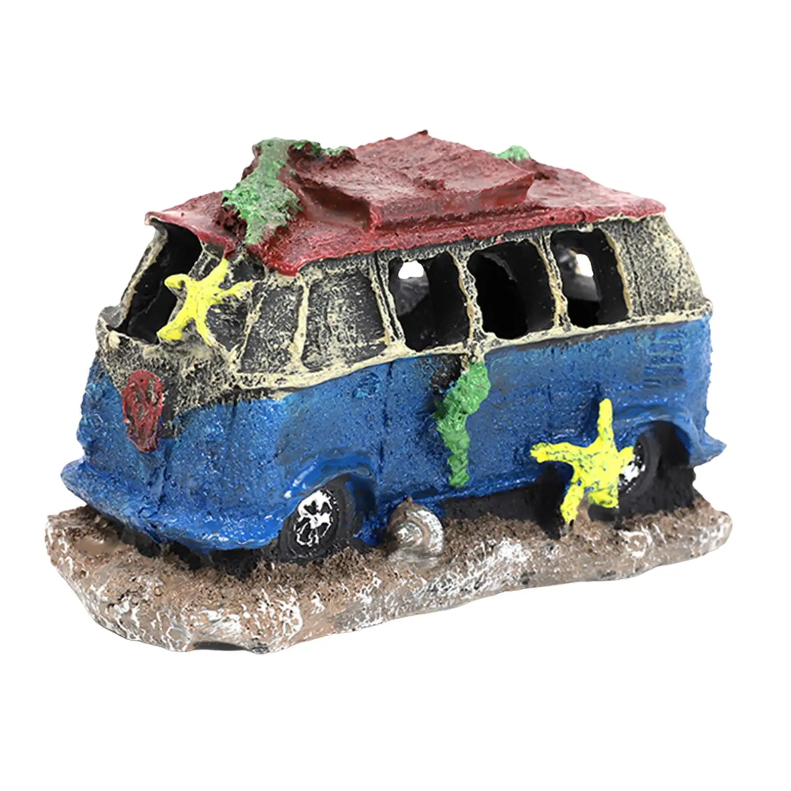 Auto Wreck Aquarium Decoration Fish Tank Ornament House for Spawning Aquatic Pets to Breed Small Fish Crustaceans Rest Play