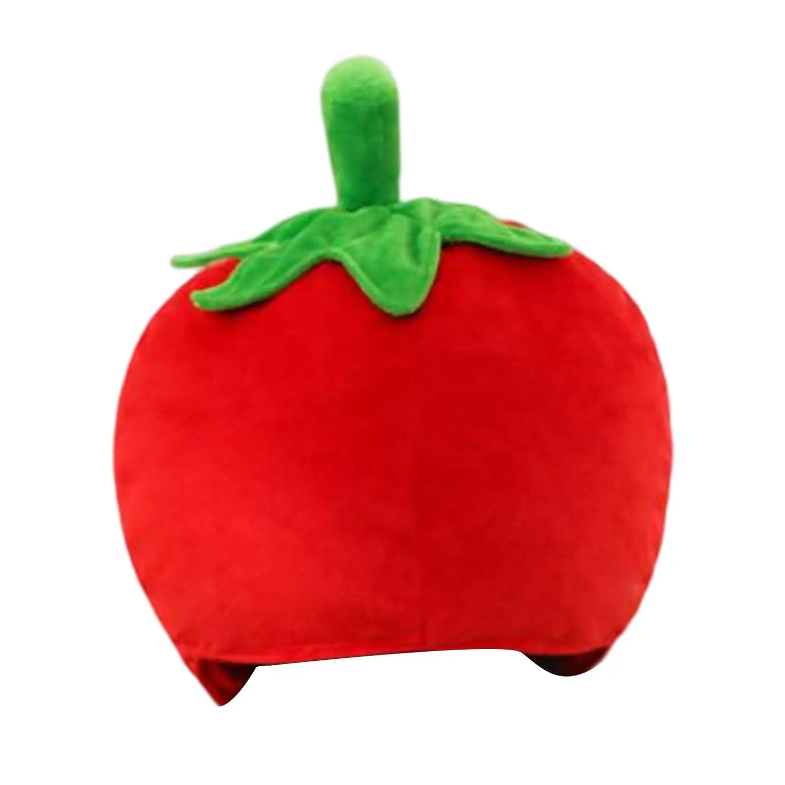 Cute Strawberry Headgear Comfortable Plush Doll Hat Adjustable Soft Head Cover Hat for Halloween Party Birthday Holiday Gifts