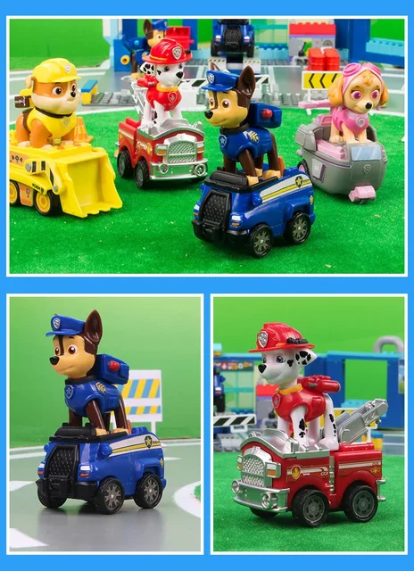 Figuras de acción de la patrulla canina para niños, juguetes de bloques de  construcción, vehículo de la patrulla canina, Chase, Skye, Marshall, Pull  Back, Playset, regalos de cumpleaños Fivean unisex