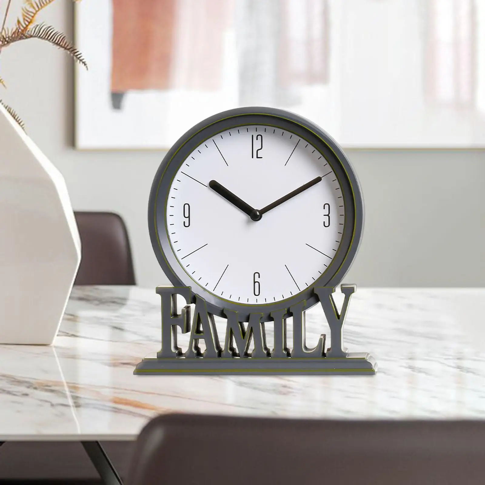 Table Clocks Easy to Read Non Ticking Family Decorative Desk Clock for Ornament