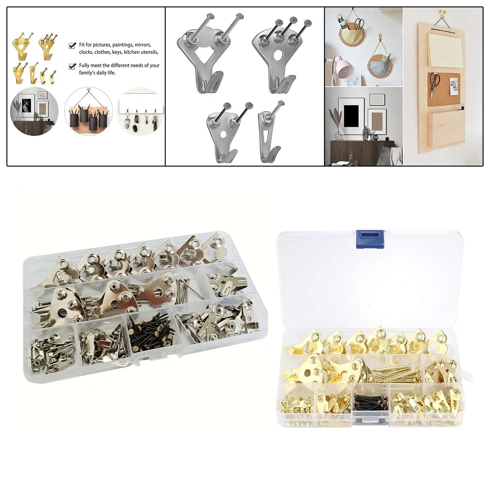 120Pcs Picture Hangers with Nails Hanging Decoration for Jewelry Clothes