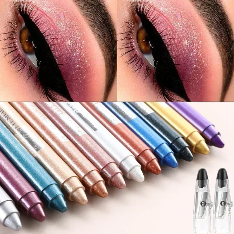 Best of Pearlescent Eyeshadow Pen With Pencil Sharpener Fine-shine Lying Silkworm Pencils Highlighter Multi-use Eye Shadow Stick Makeup Reviews & Tips