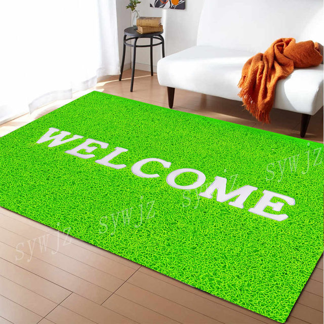 Alviso Carpet Wet Grass Rug Carpet Living Room Decoration Carpet Bedroom Bedside Bay Window Area Rugs Sofa Floor Mat Rugs (Color : Green, Size 