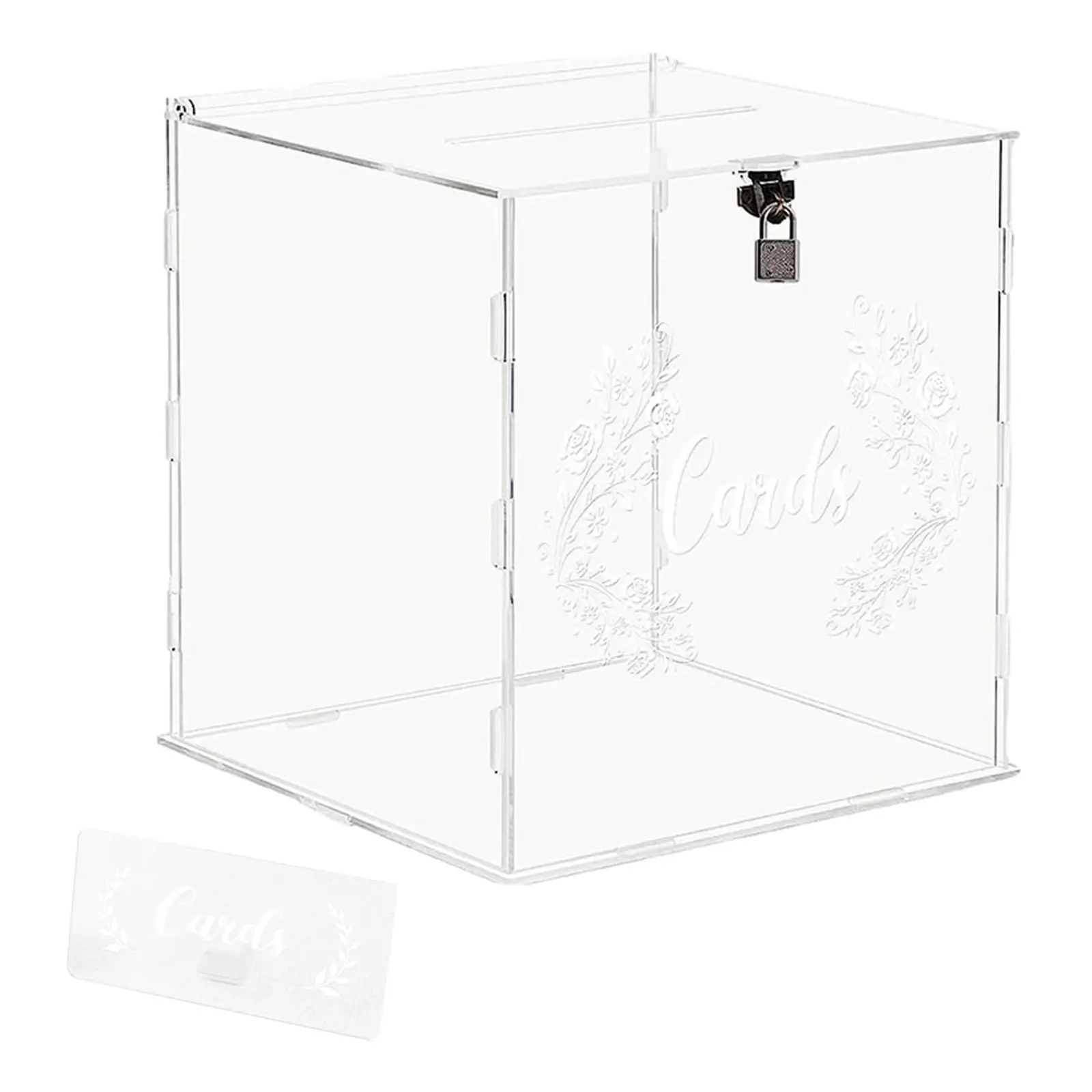 Acrylic Wedding Cards Box Gift Card Box Money Gift Holder Box with Lock for Parties Graduation Events Celebration Decoration
