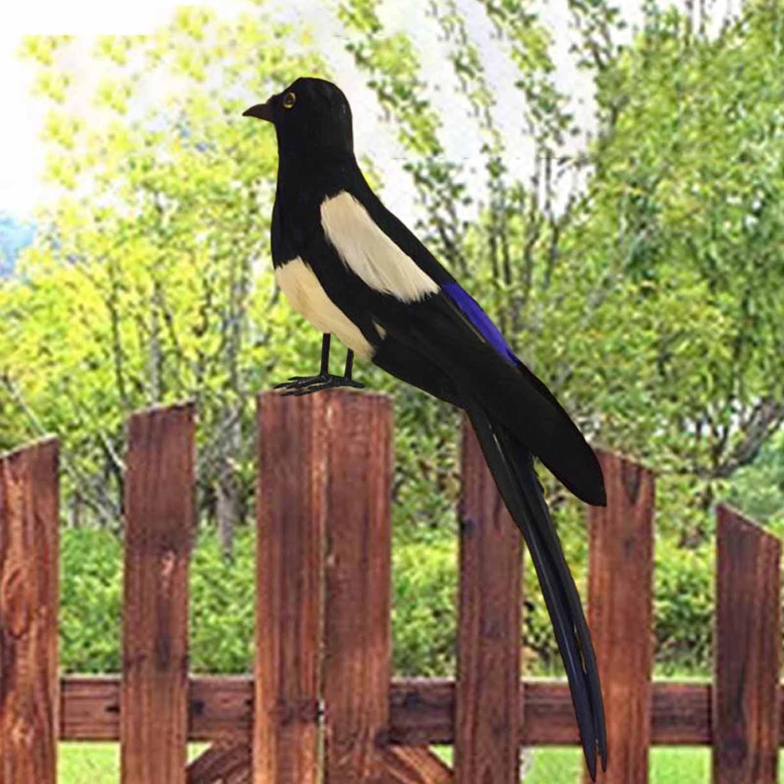 Magpie Simulation Bird Garden Ornament Crafts Bird Statue Artificial Feather Model for Lawn Yard Art Courtyard Outdoor