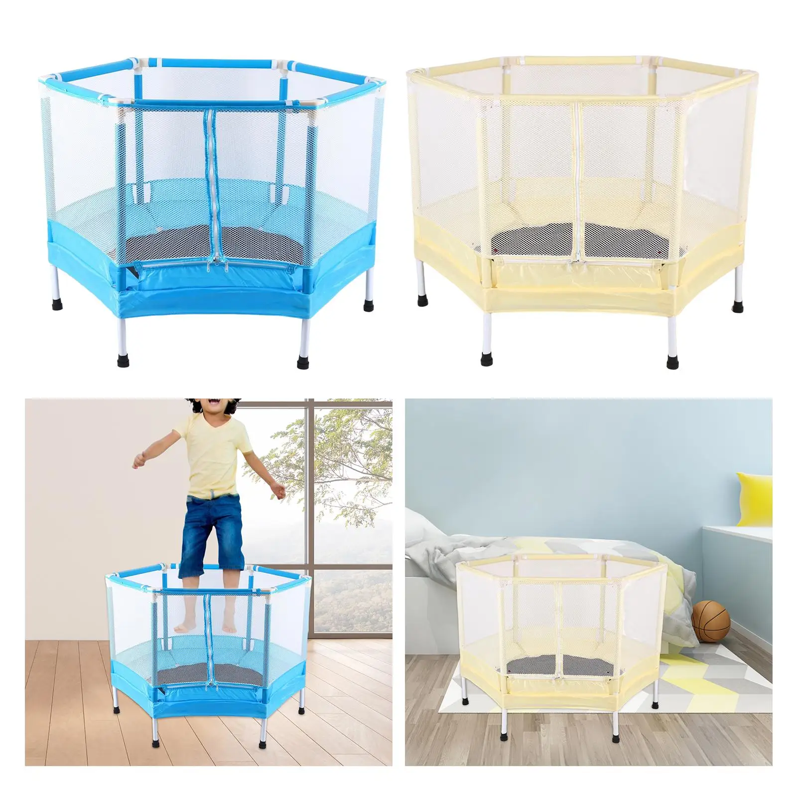 Children Jumping Trampoline with Enclosure Trampoline Home Bed