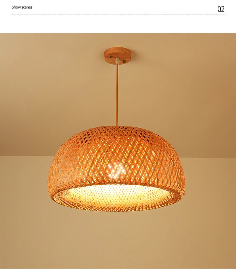 S785956148e264195bb8779e8da910e24R Hand Knitted Chinese Style Weaving Hanging Lamps 18/19/30cm Restaurant Home Decor Lighting Fixtures Bamboo Pendant Lamp
