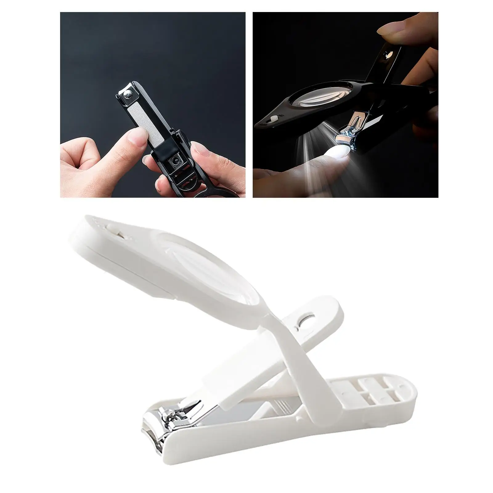 Nail Clippers with Magnifier LED Light Design Manicure Pedicure Trimmer for Adult