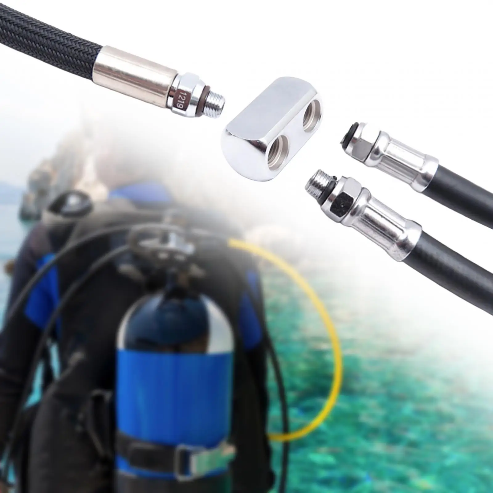 Scuba Diving Regulator Adapter Connector Brass Brass Snorkeling Wear Resistant