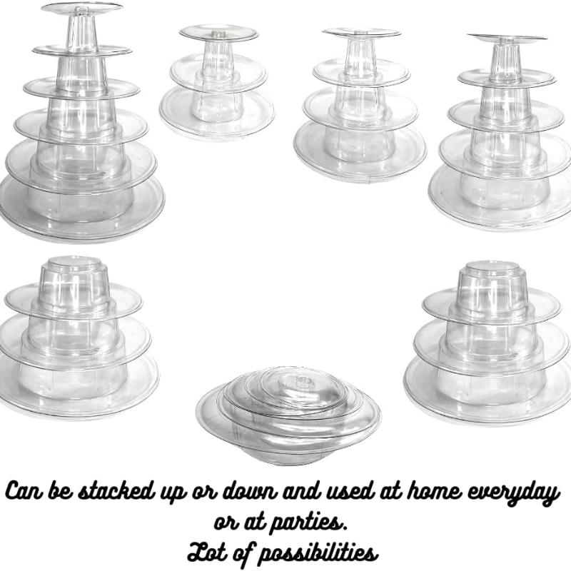 4/6/10-Tiers Macaron Display Stand Cupcake Turm Rack Kuchen Steht PVC Tablett Für Hochzeit Geburtstag Kuchen Dekorieren werkzeuge Backformen – Detail 6