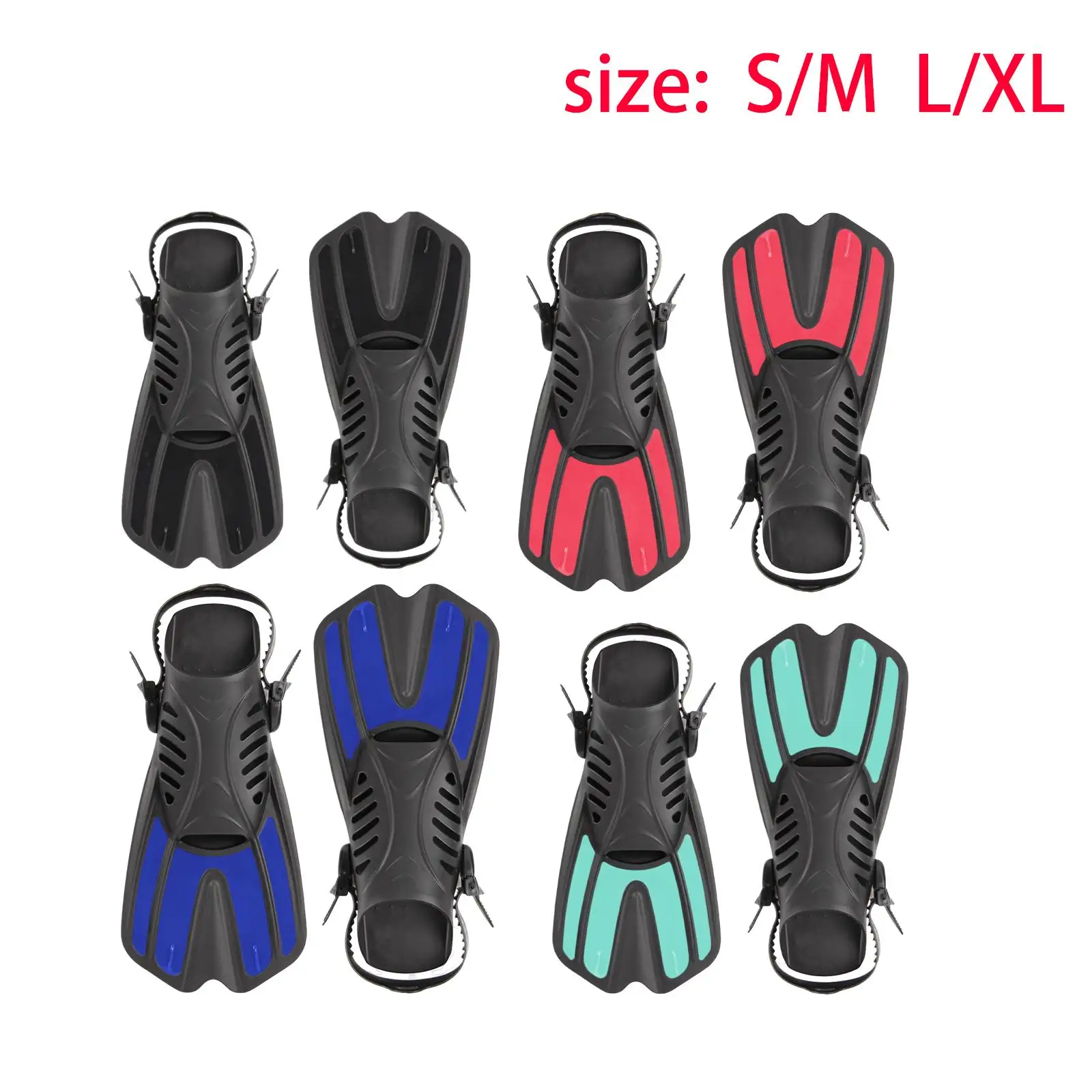 2Pcs Adjustable Diving Flippers Equipment Snorkel Open Heel Foot Flippers Feet