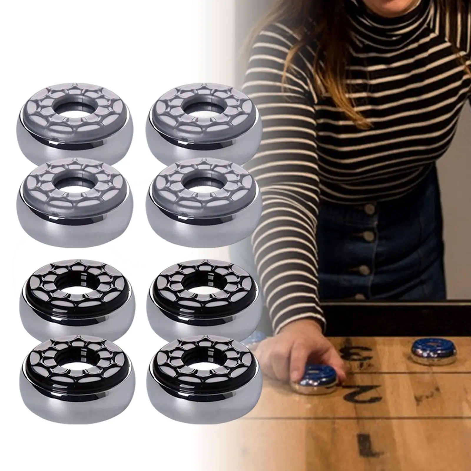 8x Shuffleboard Pucks Home Indoor Games (53mm) Replacements Shuffleboard Table Equipment