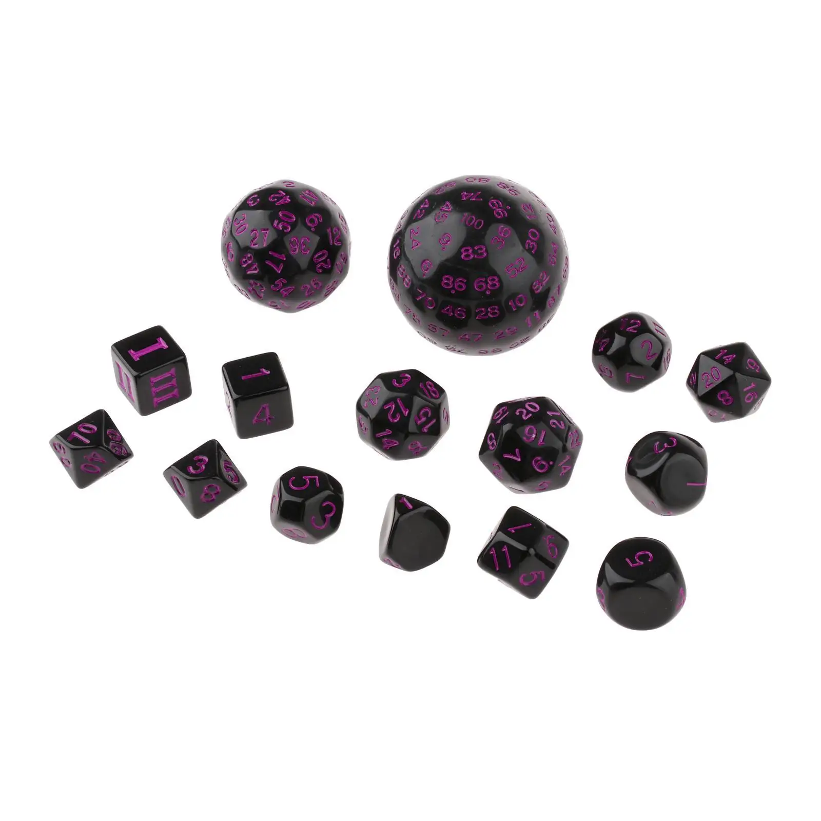 15Pieces Acrylic Polyhedral Dice for DND RPG Party Board Game Props