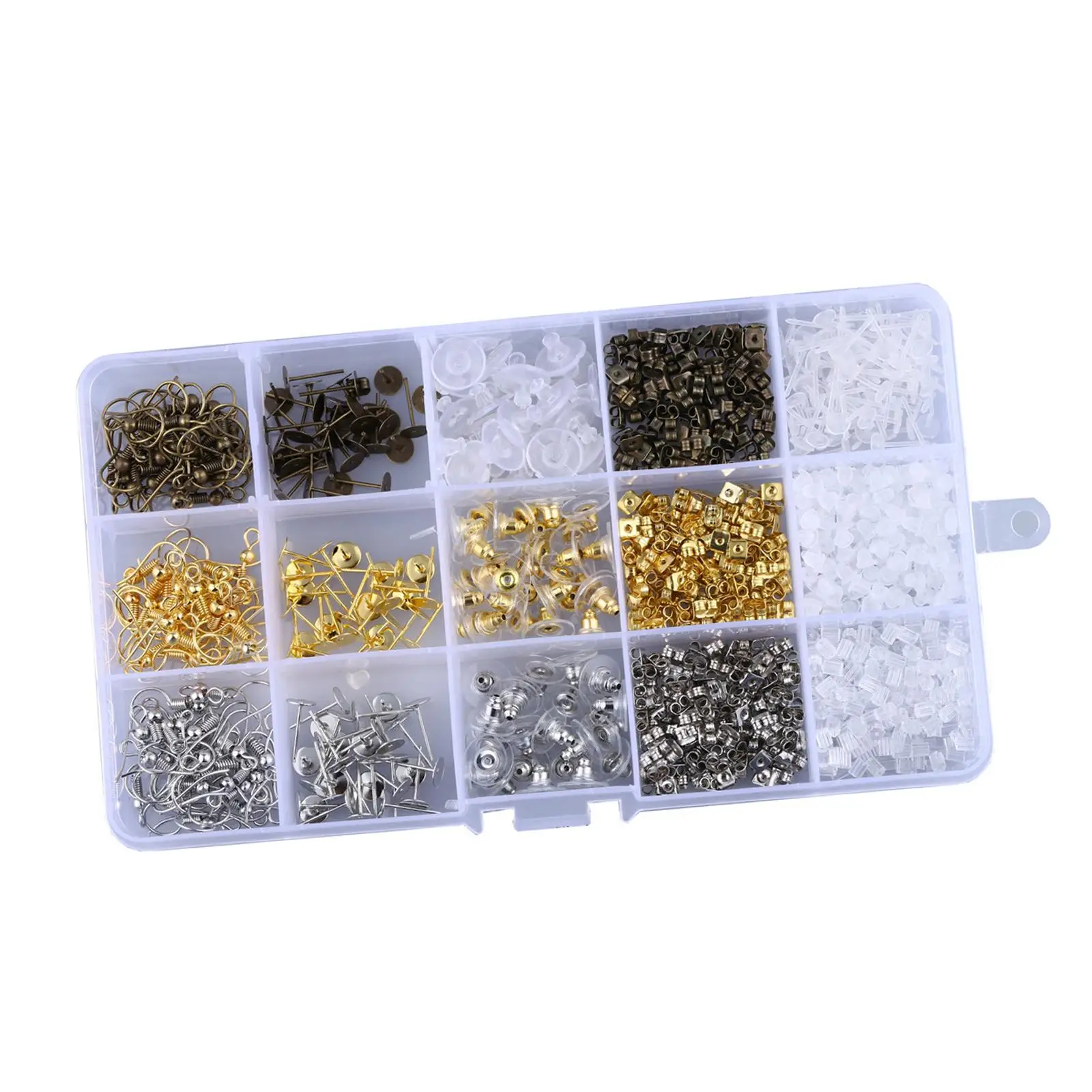 Earring Making Kit Flat Pad Earring Studs Earring Backs Stoppers Earring Posts Earring Hooks for Jewelry Making Findings