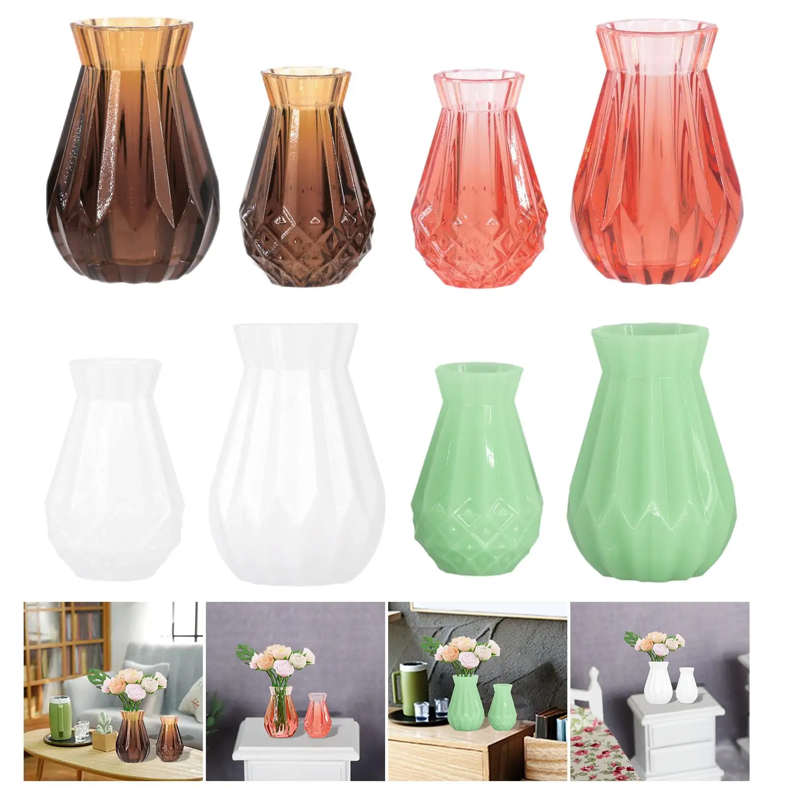 Dollhouse Vase Cute Floral Vase Model Decor Accessories for Home Desktop