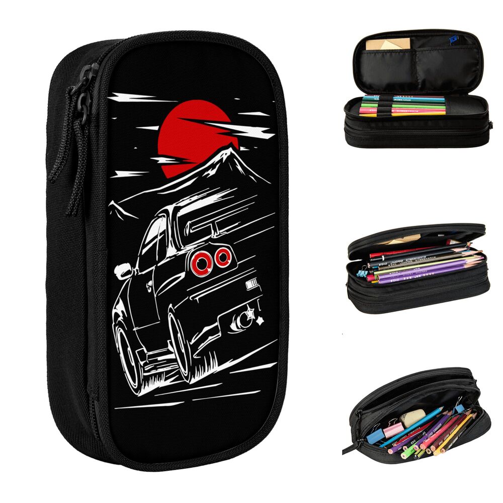 Carros Japoneses Pencil Pouch, Pen Box, Grandes