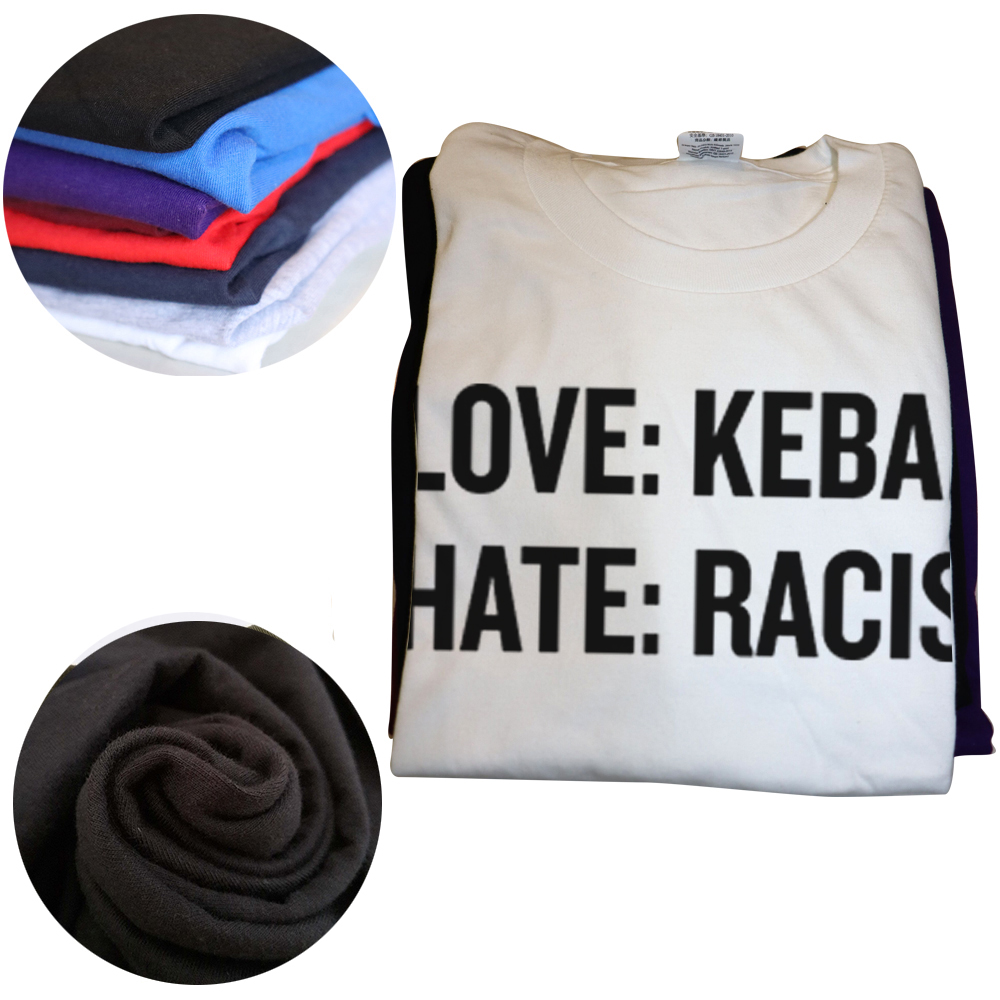 Neue Liebe Kebabs Hass Rassismus T-Shirt T-Shirts Rundhals ausschnitt Kurzarm Mode T-Shirt Kleidung lässig Basic T-Shirts – Detail 4